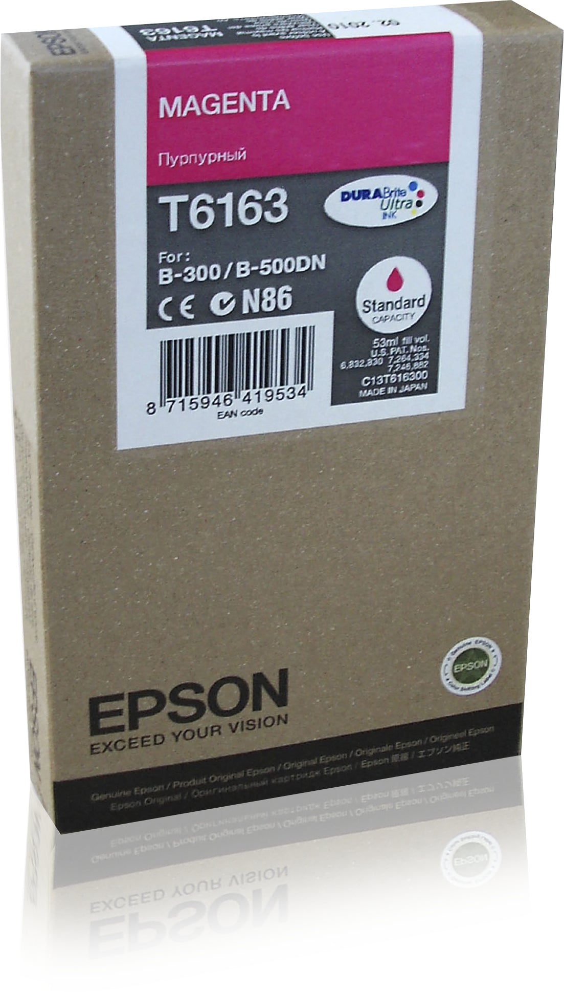 Epson T6163 - 53 ml - magenta - original - cartucho de tinta - para B 300, 310N, 500DN, 510DN