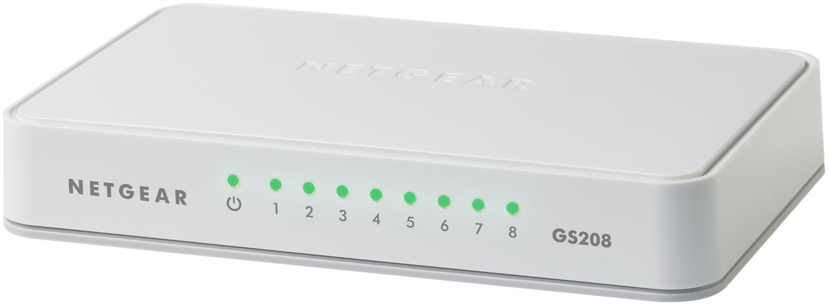 NETGEAR GS208 - Interruptor - sem gestão - 8 x 10/100/1000 - desktop