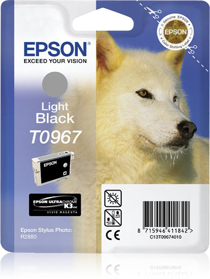 Epson T0967 - 11.4 ml - light black - original - blister - ink cartridge - for Stylus Photo R2880