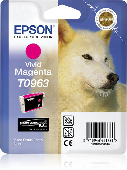 Epson T0963 - 11,4 ml - magenta brillante - original - blister - cartucho de tinta - para Stylus Photo R2880