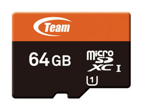 Micro SD Team Group 64GB class10 UHS-I SDXC (80MB/s-15MB/s) c/adaptador