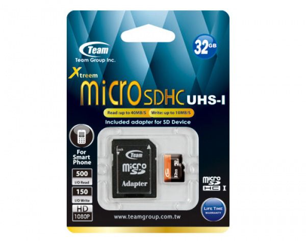 Micro SD Team Group 64GB class10 UHS-I SDXC (80MB/s-15MB/s) w/adapter