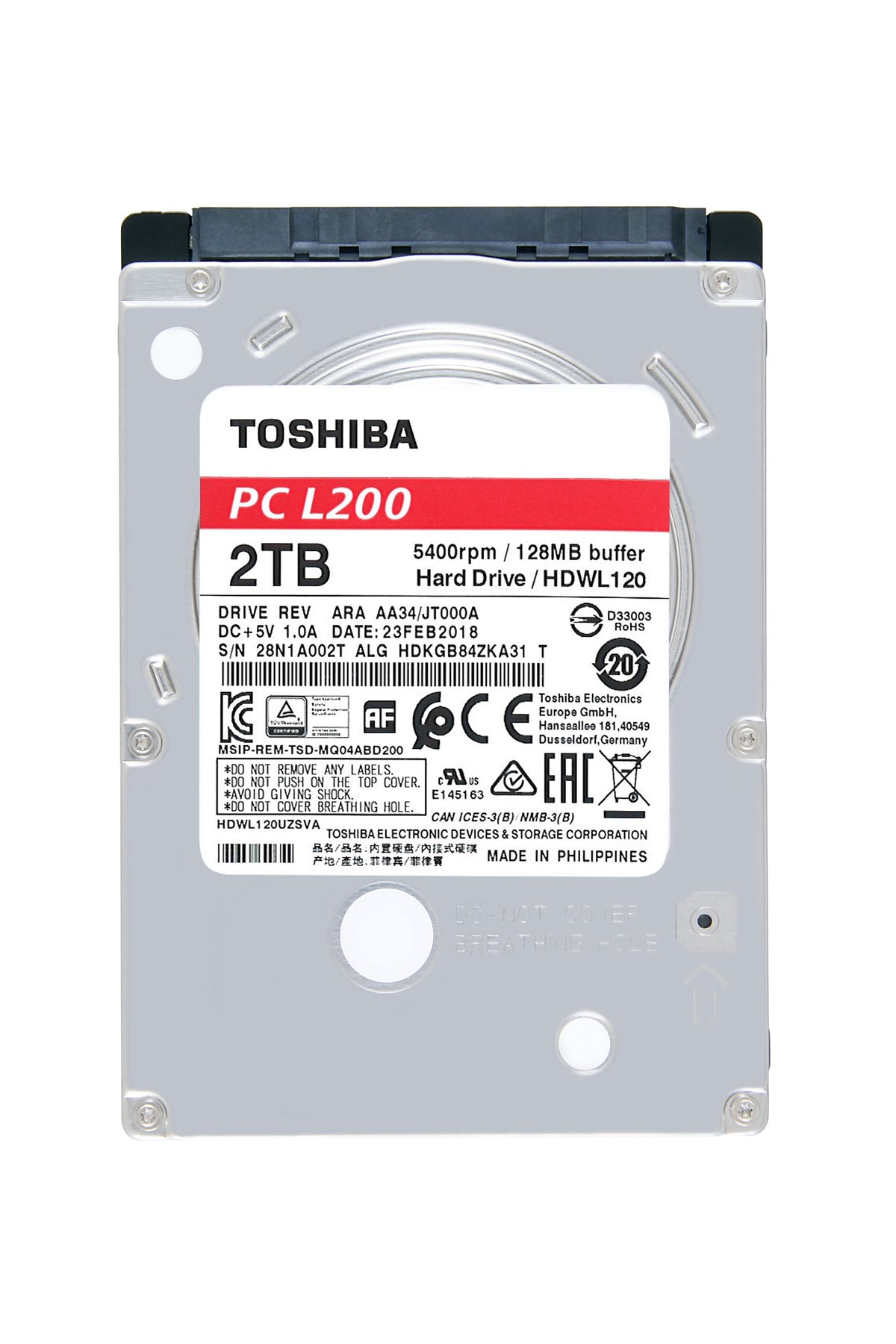 Disk 2.5 NB 9.5mm 2TB TOSHIBA 128Mb SATA 6Gb/s 54rp-L200