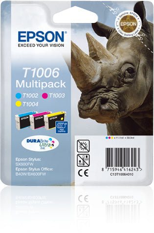 Epson T1006 Multipack - Pack de 3 - 33,3 ml - amarillo, cian, magenta - original - blister - cartucho de tinta - para Stylus SX510, SX515, SX600, SX610, Stylus Office B1100, B40, BX310, BX600, BX610