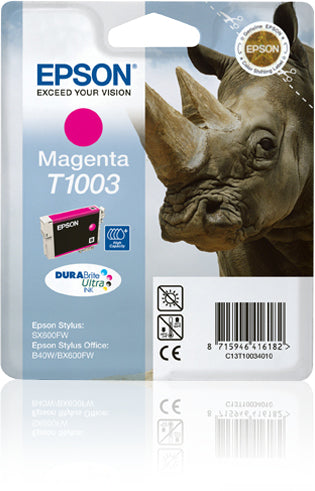 Epson T1003 - 11.1 ml - magenta - original - blister - ink cartridge - for Stylus SX510, SX515, SX600, SX610, Stylus Office B1100, B40, BX310, BX600, BX610