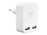 Energy Charger Series Home Dual - Adaptador de alimentação - 2400 mA - 2 conectores de saída (USB) - branco