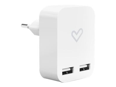 Energy Charger Series Home Dual - Power Adapter - 2400 mA - 2 Output Connectors (USB) - White