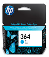 HP 364 - CB318EE - cartucho de impresión - 1 x azul cian - 300 páginas - para Deskjet 35XX, Photosmart 55XX, 6520, 65XX B211, 7510 C311, 7520, B010, B109, eStation C510