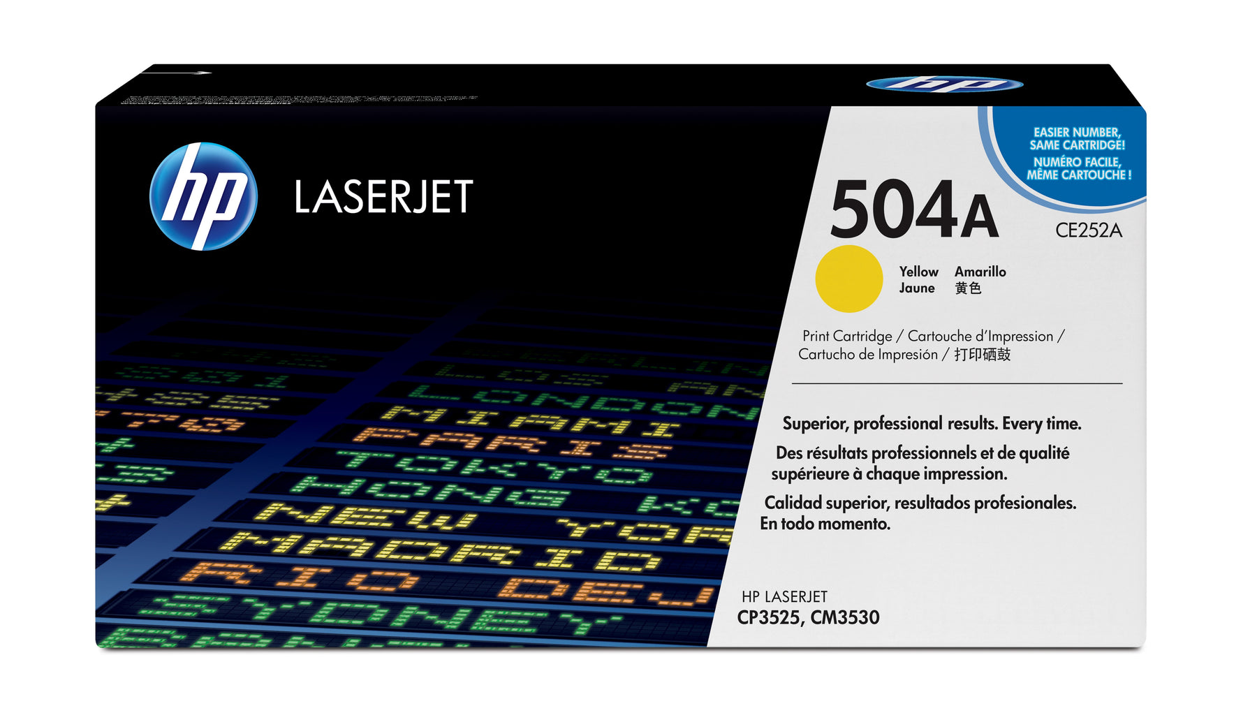 HP 504A - Amarillo - Original - LaserJet - Cartucho de tóner (CE252A) - para Color LaserJet CM3530 MFP, CM3530fs MFP, CP3525, CP3525dn, CP3525n, CP3525x