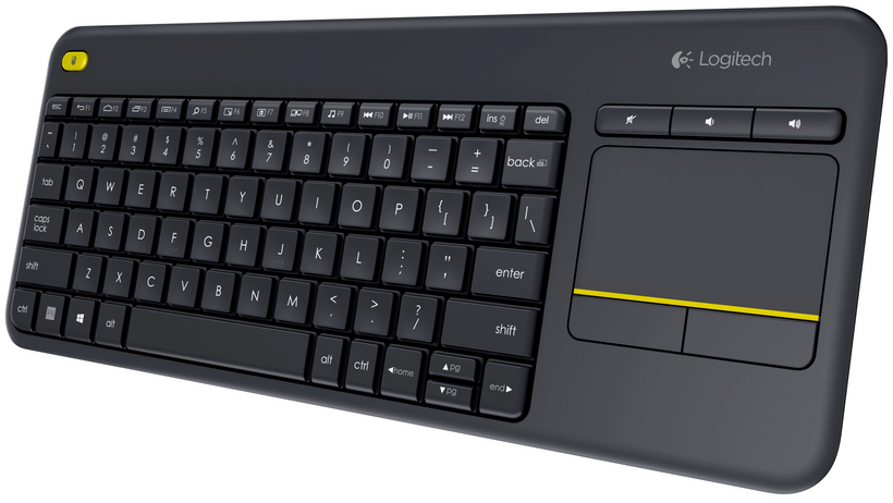 Logitech Wireless Touch Keyboard K400 Plus - Teclado - sem fios - 2.4 GHz - QWERTY - Padrão internacional americano - preto