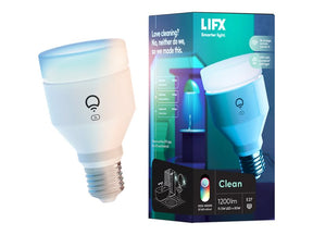 LIFX Clean - Lâmpada LED - forma: A60 - E27 - 11.5 W (equivalente 80 W) - classe F - luz multicolor/quente para branco frio - 1500-9000 K - branco (pacote de 2)