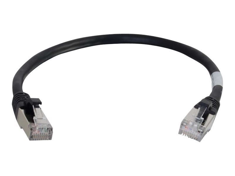 Cable de conexión de red C2G Cat6a blindado (STP) - Cable de conexión - RJ-45 (M) a RJ-45 (M) - 30 cm - PTB - CAT 6a - moldeado, sin nudos, trenzado - negro (89931)