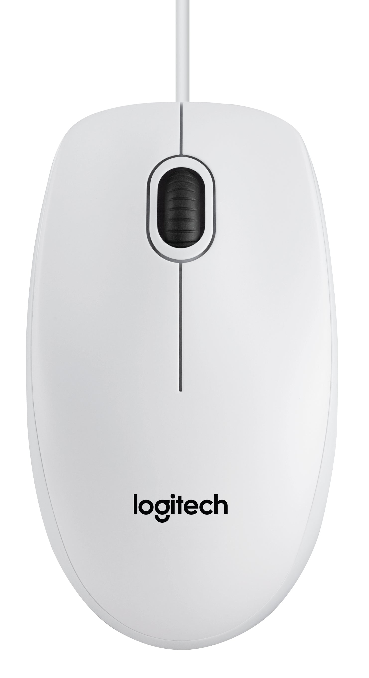 Logitech B100 - Ratón - para diestros y zurdos - óptico - 3 botones - con cable - USB - blanco