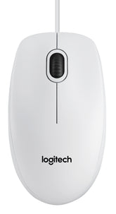 Logitech B100 - Mouse - right- and left-handed - optical - 3 buttons - with cable - USB - white