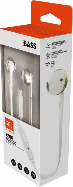 JBL T205 Gold Earphones