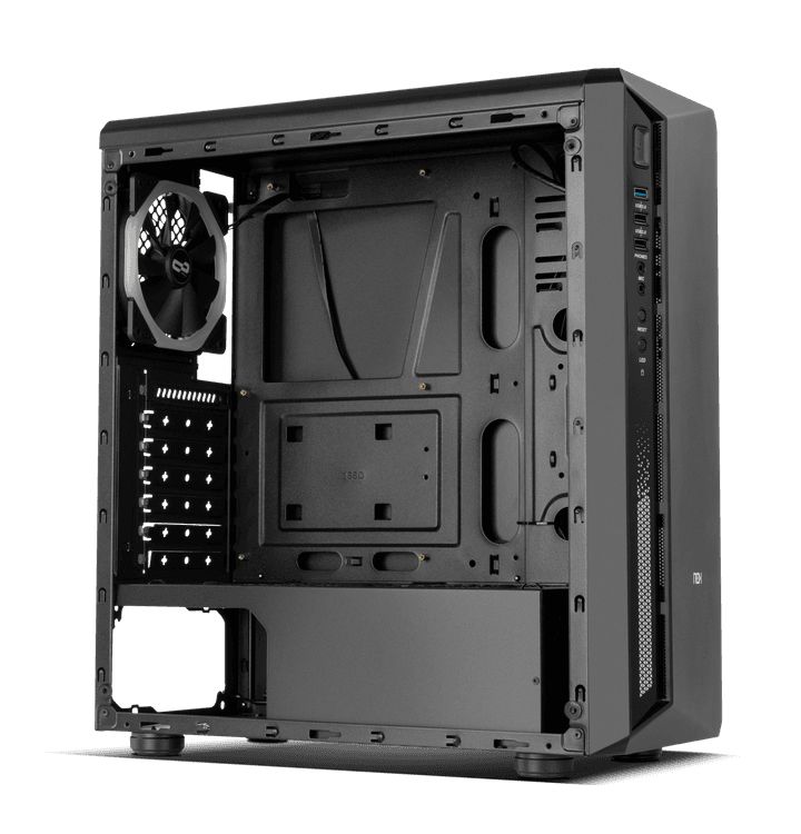 Caja NOX Infinity Atom Glass RGB Negra ATX