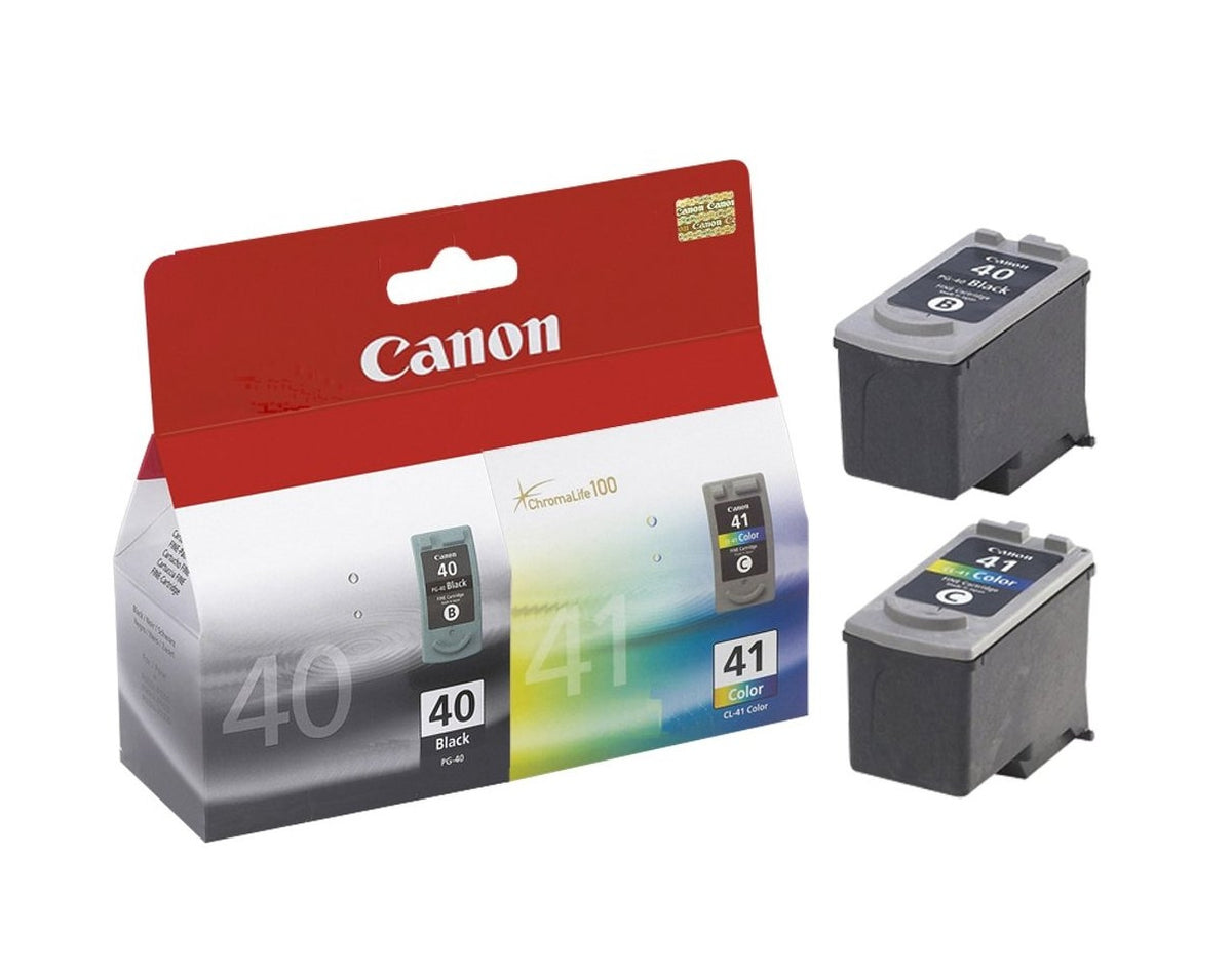 Canon PG-40 / CL-41 Multi Pack - Pack de 2 - Negro, Color (Cian, Magenta, Amarillo) - Original - Tanque de tinta - Para FAX JX210, PIXMA iP1800, iP1900, iP2600, MP140, MP190, MP210, MP220 , MP470, MX300, MX310