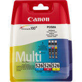 Canon CLI-526 C/M/Y Multi pack - Pack of 3 - yellow, cyan, magenta - original - ink tank - for PIXMA iP4950, iX6550, MG5250, MG5350, MG6150, MG6250, MG8150, MG8250, MX715, MX885 , MX895