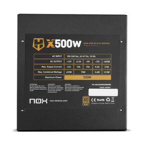 Food Source 500W ATX NOX Hummer X 500W Semi Modular 80PLUS Bronze