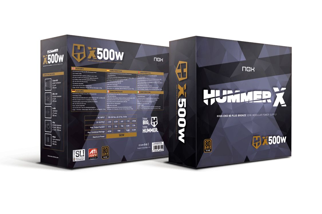 Food Source 500W ATX NOX Hummer X 500W Semi Modular 80PLUS Bronze