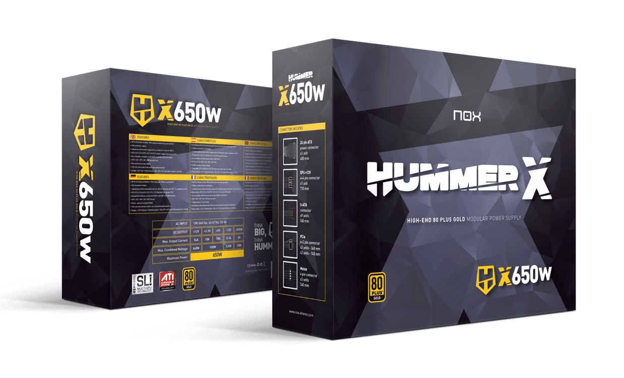 Food Source 650W ATX NOX Hummer X 650W Modular 80PLUS Gold (NXHUMMERX650WGD)