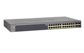 NETGEAR Smart GS728TPP - Interruptor - L3 Lite - Administrado - 24 x 10/100/1000 (PoE+) + 4 x SFP - desktop, montável em trilho - PoE+ (384 W)