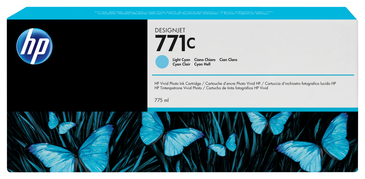 HP 771C - 775 ml - azul cyan claro - original - tinteiro - para DesignJet Z6200, Z6600, Z6610, Z6800, Z6810