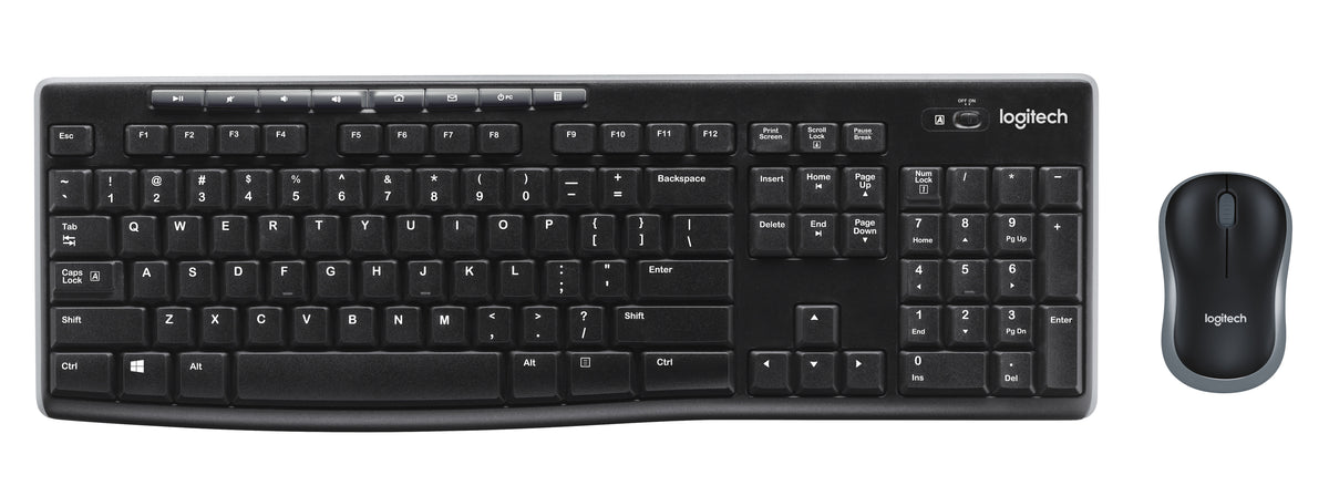 Logitech MK270 Wireless Combo - Keyboard and Mouse Combo - Wireless - 2.4GHz - Nordic