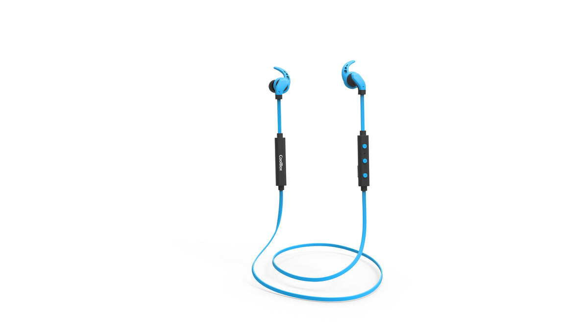 COOLBOX CoolSport Bluetooth Headphones w/mic, Blue (COO-AUB-S01BL)