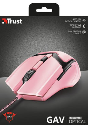 TRUST GXT 101P Gav Ratón óptico para juegos rosa - 23093