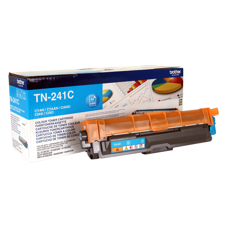 Brother TN241C - Azul cian - Original - Cartucho de tóner - para Brother DCP-9015, DCP-9020, HL-3140, HL-3150, HL-3170, MFC-9140, MFC-9330, MFC-9340