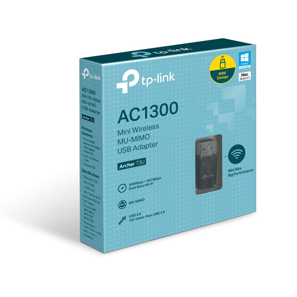 Adaptador TP-LINK Wir DualBand AC1300 867Mbps USB3.0 - Archer T3U
