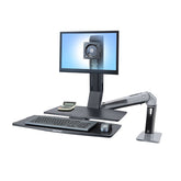 Ergotron WorkFit-A Single LD Workstation con superficie de trabajo - Convertidor de escritorio de pie - Negro, aluminio pulido