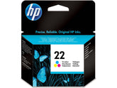 HP 22 - Color (cian, magenta, amarillo) - original - cartucho de tinta - para Deskjet F2149, F2179, F2185, F2210, F2224, F2240, F2288, F2290, F375, Officejet 56XX