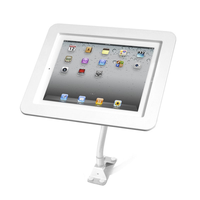 Compulocks Executive Flex Arm iPad 9.7" Counter Top Kiosk White - Kit de montagem (braço flexível, caixa de executivo) - para tablet - branco - montável em parede, Computador de mesa - para Apple iPad (3ª geração), iPad 2, iPad Air, iPad Air 2, iPad