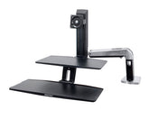 Ergotron WorkFit-A Single LD Workstation With Suspended Keyboard - Standing Desktop Converter - Black, Polished Aluminum