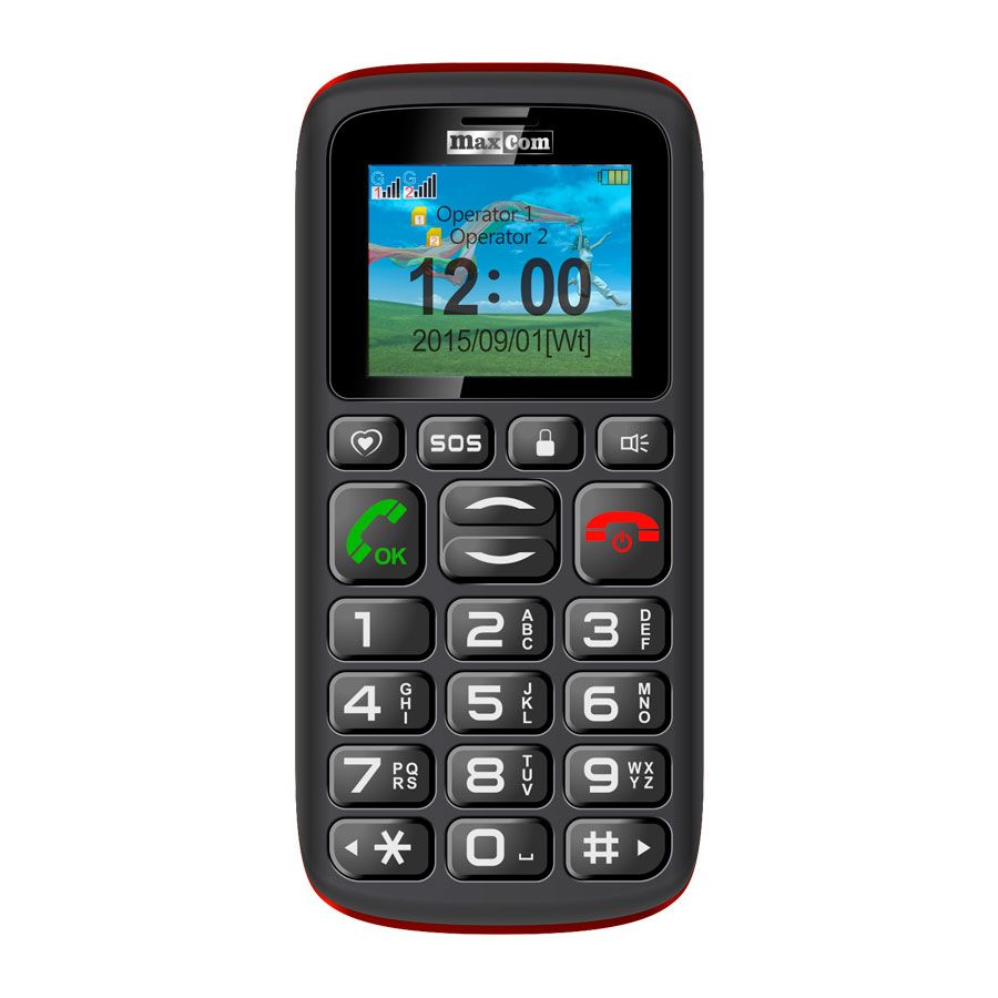 Maxcom Comfort Mobile Phone MM428 1.8" Dual SIM 2G Black/Red