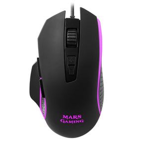 MARS GAMING Mouse 4800 DPI, RGB, SOFTWARE, EXTENDED BASE, 8 BUTTONS - MM018 (MM018)