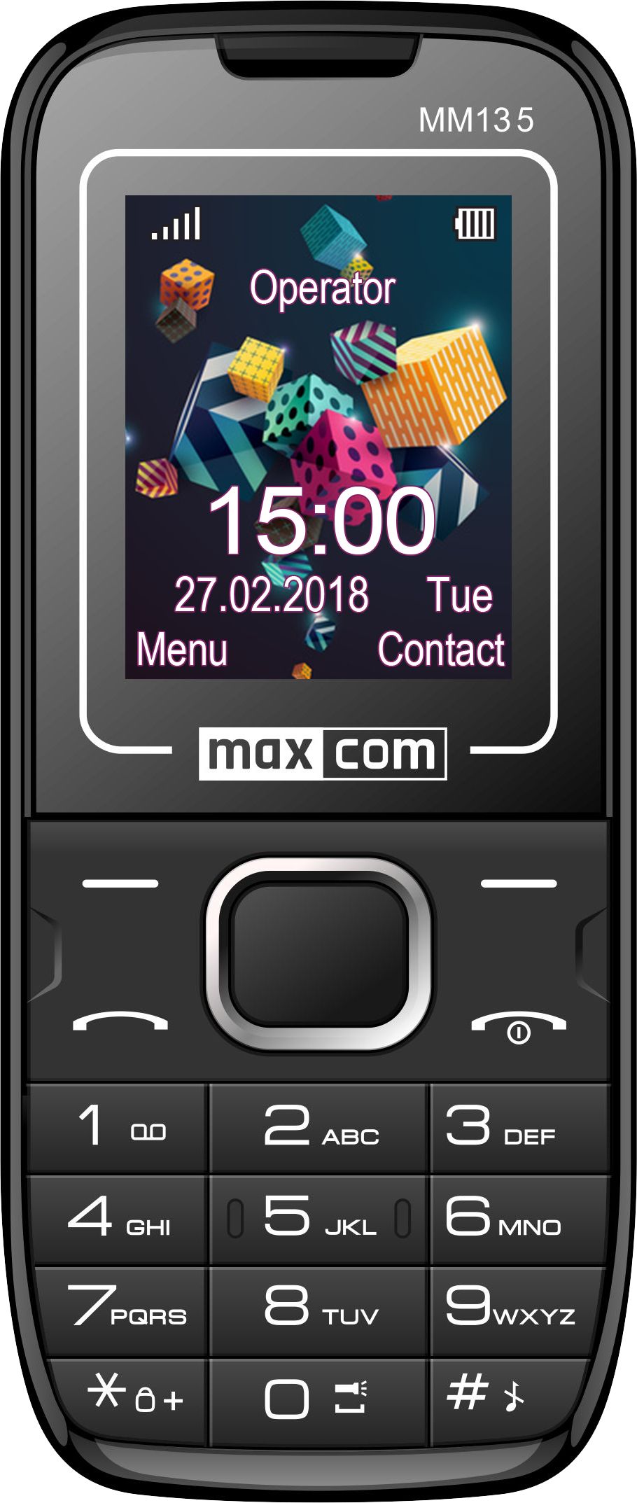 Maxcom Classic Mobile Phone MM135 1.77" Dual SIM 2G Black/Blue