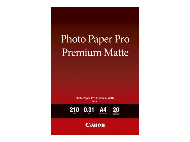 Canon Pro Premium PM-101 - Smooth Matte - 310 micron - A4 (210 x 297 mm) - 210 gsm - 20 sheet(s) photo paper - for PIXMA PRO-1, PRO-10, PRO-100 (8657B005)