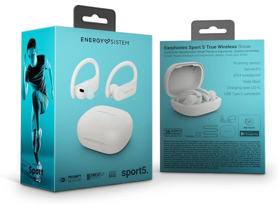 Energy Sport 5 - Auriculares inalámbricos con micrófono - intrauditivos - bluetooth - nieve