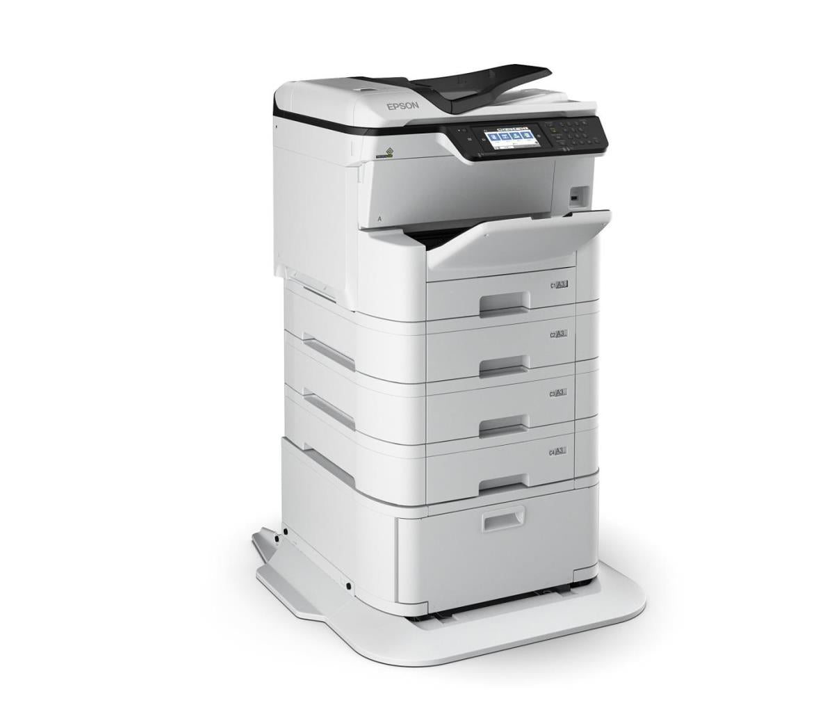 Epson WorkForce Pro WF-C8690D3TWFC - Impresora multifunción - color - inyección de tinta - A3 (soportes) - hasta 22 ppm (copia) - hasta 24 ppm (impresión) - 1835 hojas - 33,6 Kbps - LAN Gigabit, host USB, NFC, USB 3.0, anfitrión USB 2.0, Wi-Fi (CA)