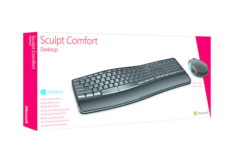 Microsoft Sculpt Comfort Desktop - Combinación de teclado y ratón - Inalámbrico - 2,4 GHz - Inglés