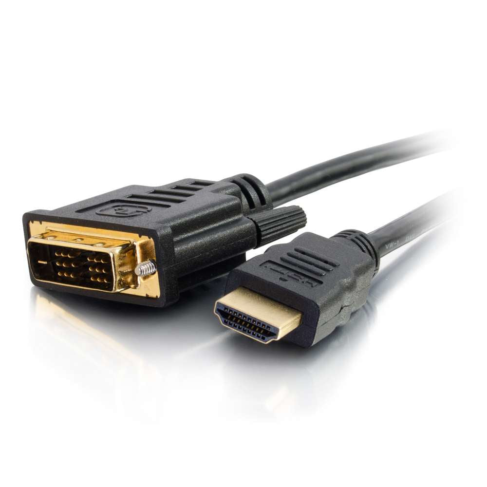 C2G 1m HDMI to DVI Adapter Cable - DVI-D Digital Video Cable - Cabo adaptador - link simples - DVI-D macho para HDMI macho - 1 m - proteção dupla - preto