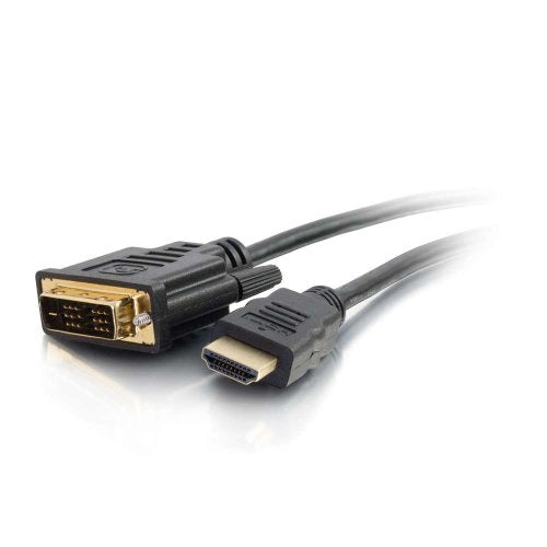 C2G 1.5m Cable Adaptador HDMI a DVI - Cable de Video Digital DVI-D - Cable Adaptador - Enlace Único - DVI-D Macho a HDMI Macho - 1.5m - Doble Blindaje - Negro