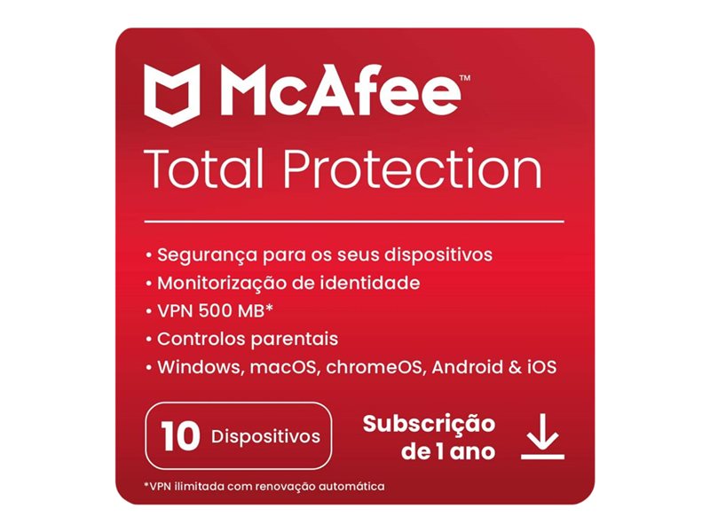 Proteção online integrada para que a sua família possa desfrutar da vida online. O McAfee® Total Protection proporciona uma solução integrada e simples para salvaguardar a privacidade e identidade da sua família, em qualquer momento e lugar. Antivíru