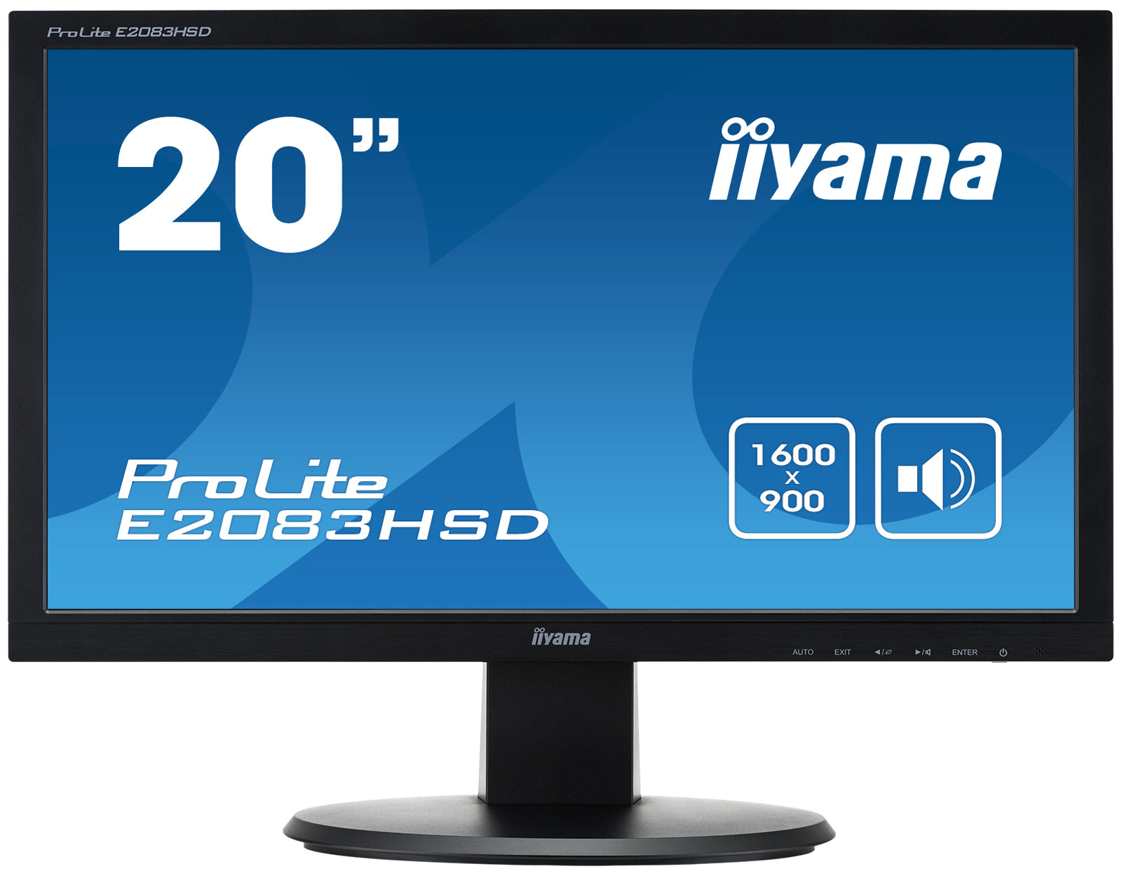 iiyama ProLite E2083HSD-1 - LED Monitor - 20" (19.5" viewable) - 1600 x 900 @ 60 Hz - TN - 250 cd/m² - 1000:1 - 5 ms - DVI-D, VGA - speakers - black