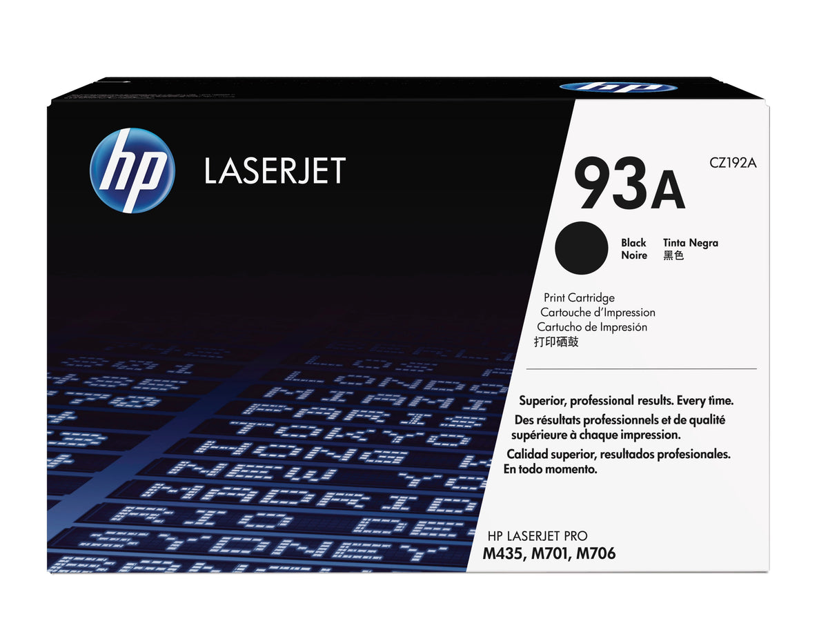 HP 93A - Negro - Genuino - LaserJet - Cartucho de tóner (CZ192A) - para LaserJet Pro M706n, MFP M435nw