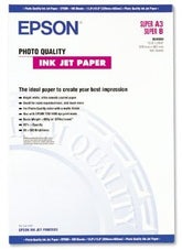 Epson Photo Quality Ink Jet Paper - Mate - Recubierto - Blanco brillante - 329 x 483 mm - 105 gsm - 100 hoja(s) de papel - para SureColor SC-P700, P7500, P900, P9500, T2100, T3100, T3400, T3405 , T5100 , T5400, T5405