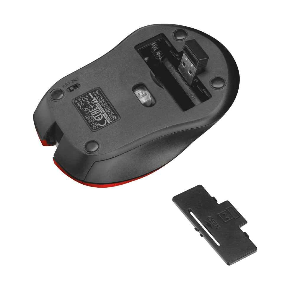 Ratón TRUST MYDO SILENT WIRELESS Rojo - 21871